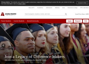 How apu.edu looks like on a tablet such as an iPad.