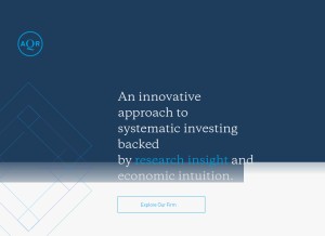 How aqr.com looks like on a tablet such as an iPad.