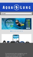 How aqualung.com looks like on a mobile device such as an iPhone.