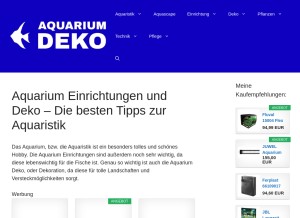 How aquarium-deko.com looks like on a tablet such as an iPad.