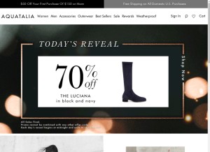 How aquatalia.com looks like on a tablet such as an iPad.