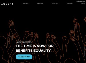 How aquent.com looks like on a tablet such as an iPad.