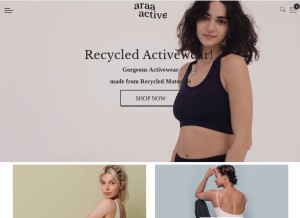 How araaactive.com looks like on a tablet such as an iPad.