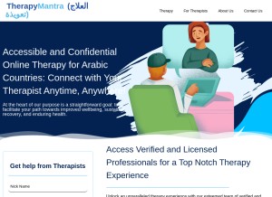 How arabonlinetherapy.com looks like on a tablet such as an iPad.