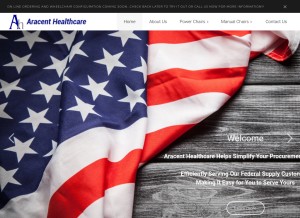 How aracent.com looks like on a tablet such as an iPad.
