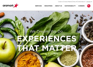 How aramark.com looks like on a tablet such as an iPad.