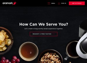 How aramarkrefreshments.com looks like on a tablet such as an iPad.