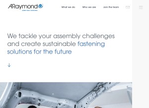 How araymond.com looks like on a tablet such as an iPad.