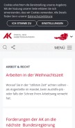 How arbeiterkammer.at looks like on a mobile device such as an iPhone.