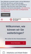 How arbeitsagentur.de looks like on a mobile device such as an iPhone.