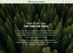 How arborday.org looks like on a tablet such as an iPad.