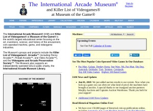 How arcade-museum.com looks like on a tablet such as an iPad.