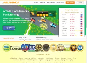 How arcademics.com looks like on a tablet such as an iPad.