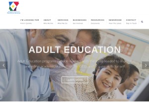 How arcareereducation.org looks like on a tablet such as an iPad.