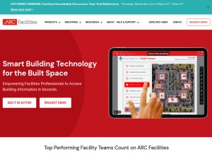 How arcfacilities.com looks like on a tablet such as an iPad.