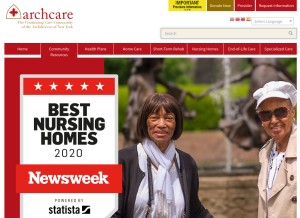 How archcare.org looks like on a tablet such as an iPad.