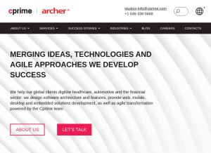 How archer-soft.com looks like on a tablet such as an iPad.