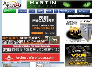 How archerytalk.com looks like on a tablet such as an iPad.