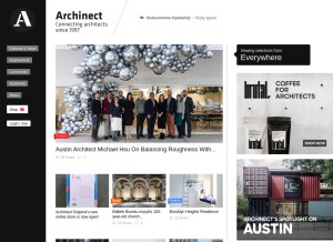 How archinect.com looks like on a tablet such as an iPad.