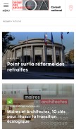 How architectes.org looks like on a mobile device such as an iPhone.