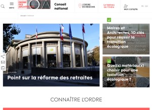 How architectes.org looks like on a tablet such as an iPad.