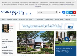 How architecturalrecord.com looks like on a tablet such as an iPad.