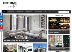 How architectureartdesigns.com looks like on a tablet such as an iPad.