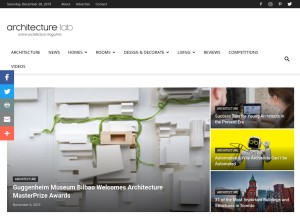 How architecturelab.net looks like on a tablet such as an iPad.