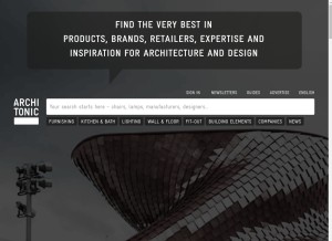 How architonic.com looks like on a tablet such as an iPad.