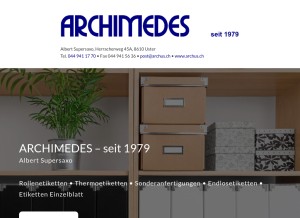 How archus.ch looks like on a tablet such as an iPad.