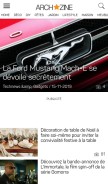 How archzine.fr looks like on a mobile device such as an iPhone.