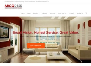 How arcodesk.com looks like on a tablet such as an iPad.