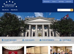 How arcourts.gov looks like on a tablet such as an iPad.