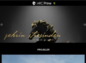 How arcprime.com.tr looks like on a tablet such as an iPad.