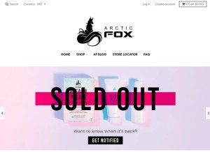 How arcticfoxhaircolor.com looks like on a tablet such as an iPad.