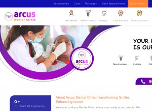 How arcusdentalclinic.com looks like on a tablet such as an iPad.