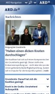 How ard.de looks like on a mobile device such as an iPhone.