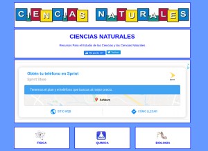 How areaciencias.com looks like on a tablet such as an iPad.