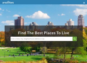 How areavibes.com looks like on a tablet such as an iPad.