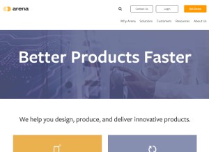 How arenasolutions.com looks like on a tablet such as an iPad.