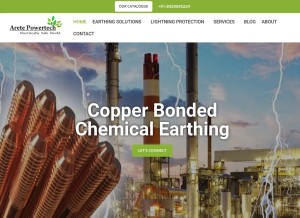 How aretepowertech.co.in looks like on a tablet such as an iPad.