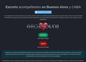 How argendivas.com looks like on a tablet such as an iPad.
