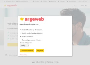 How argewebhosting.com looks like on a tablet such as an iPad.