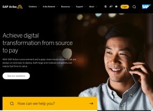 How ariba.com looks like on a tablet such as an iPad.