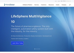How arisglobal.com looks like on a tablet such as an iPad.
