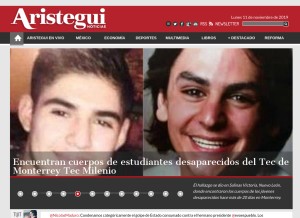How aristeguinoticias.com looks like on a tablet such as an iPad.