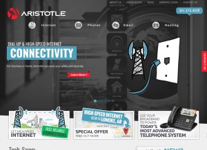 How aristotle.net looks like on a tablet such as an iPad.