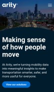 How arity.com looks like on a mobile device such as an iPhone.