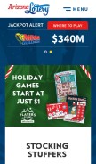 How arizonalottery.com looks like on a mobile device such as an iPhone.