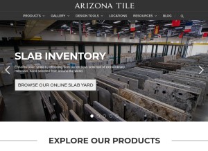 How arizonatile.com looks like on a tablet such as an iPad.